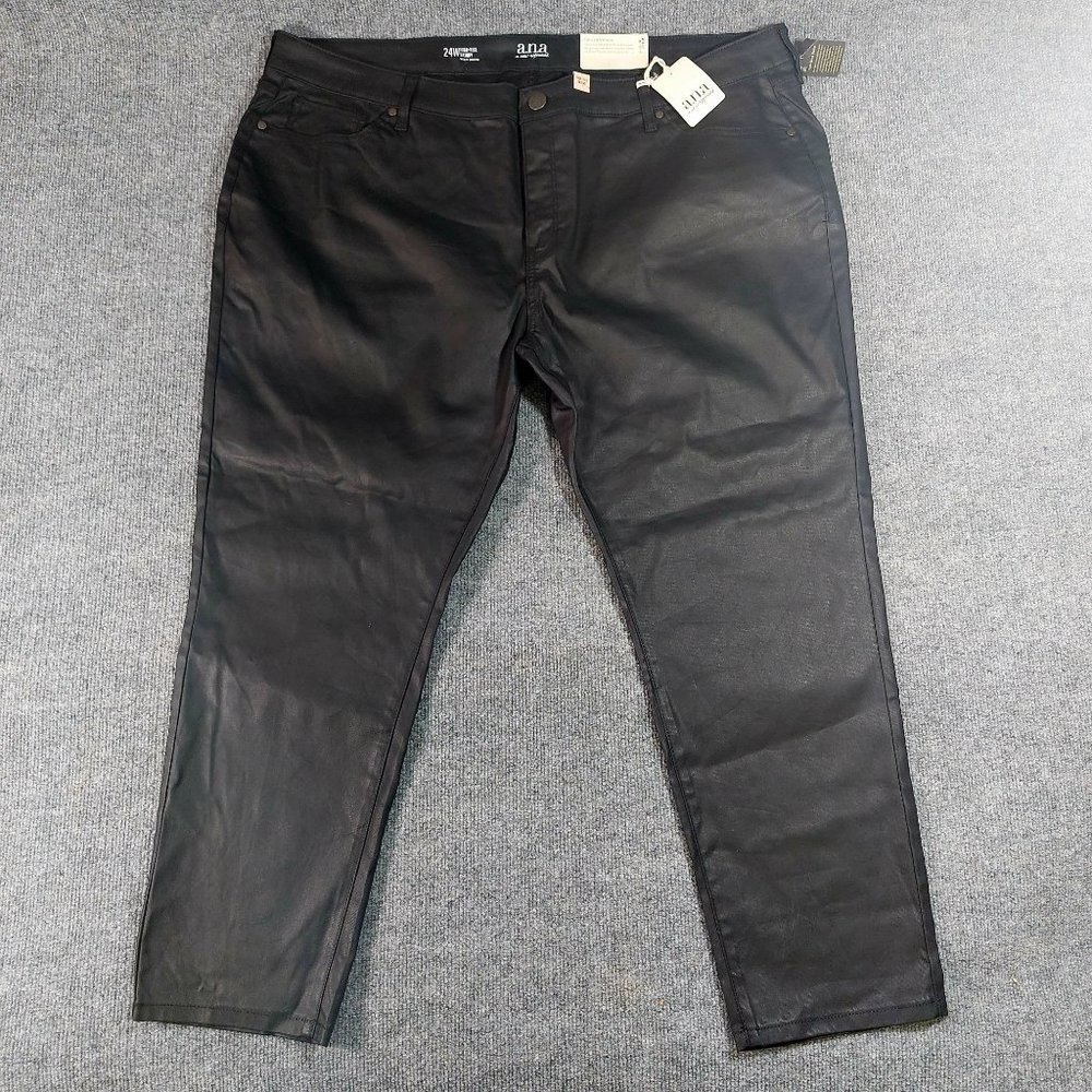 New With Tags Ana Jeans Womens Plus Size 24W High Rise Skinny Fitted Hip Leg BLK